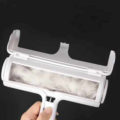 Self-Cleaning Lint Sticking Roller Dedusting Roller Pet Hair Remover Brush 2-Way Removing Dog Cat Hair from Sofa Carpet Clothes